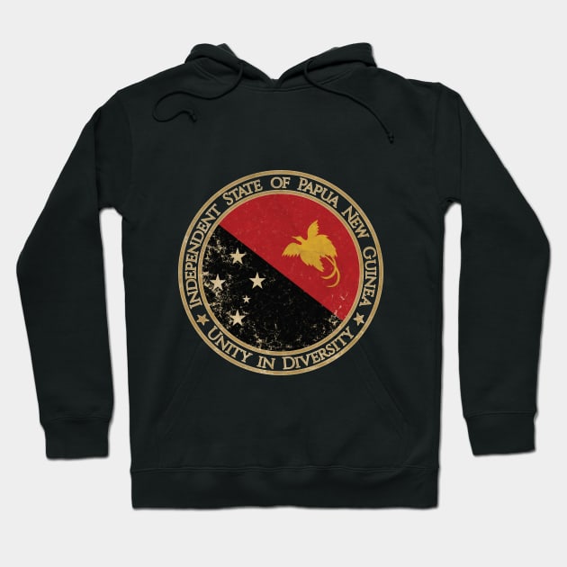 Vintage Independent State of Papua New Guinea Oceania Oceanian Flag Hoodie by DragonXX